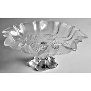 MIKASA Christmas Story Bon Bon Cookie 9 12" Frosted Footed Glass Made in Germany